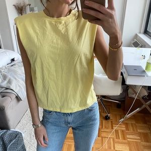 Shoulder Pad Tank from ARITZIA in color "softest yellow" SIZE XS.